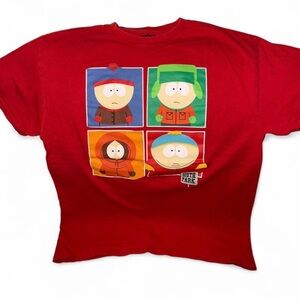 Mens Red South Park Graphic T-Shirt Size M